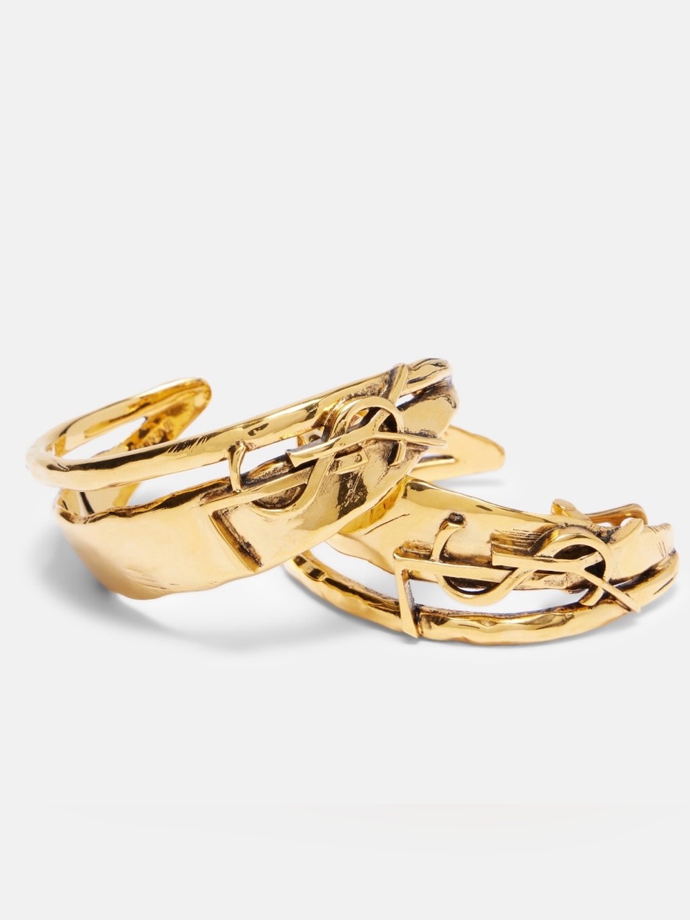 SAINT LAURENT Cassandra YSL logo hoop clip on earrings - Picture 4 of 6
